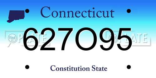 627O95 Connecticut License Plate