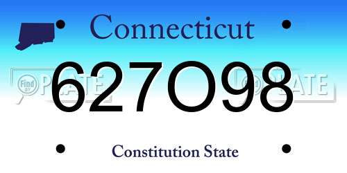 627O98 Connecticut License Plate