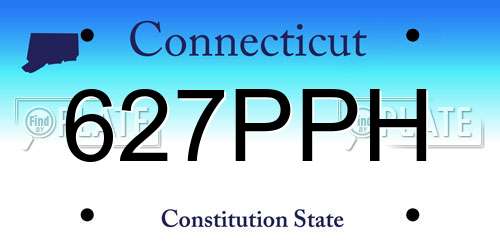 627PPH Connecticut License Plate