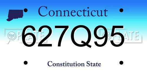 627Q95 Connecticut License Plate