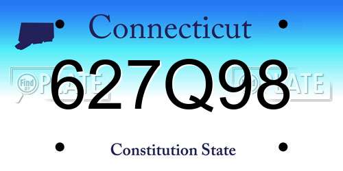 627Q98 Connecticut License Plate