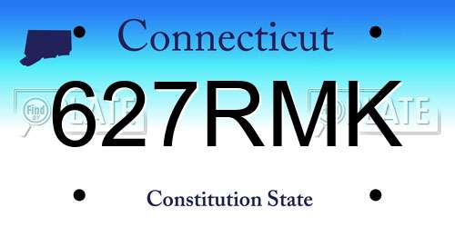 627RMK Connecticut License Plate