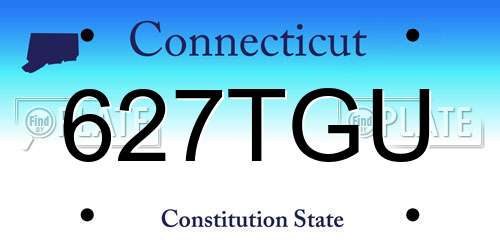 627TGU Connecticut License Plate