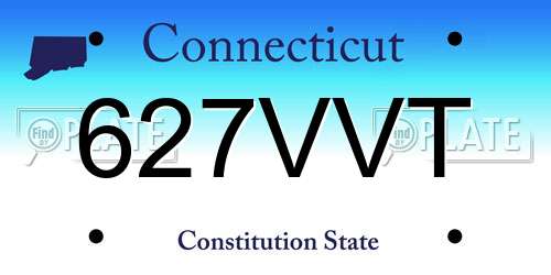 627VVT Connecticut License Plate