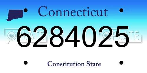 6284025 Connecticut License Plate
