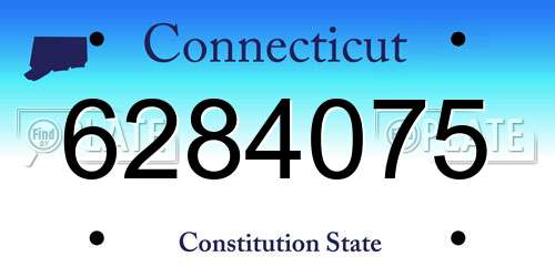 6284075 Connecticut License Plate