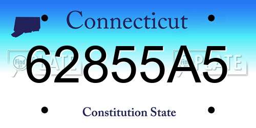 62855A5 Connecticut License Plate