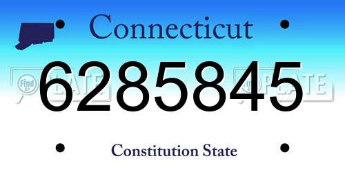 6285845 Connecticut License Plate