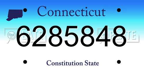 6285848 Connecticut License Plate