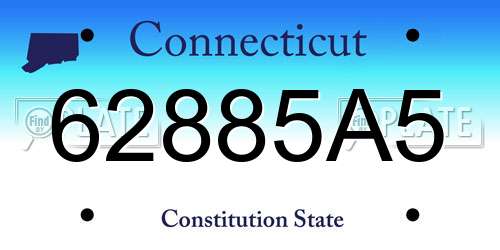 62885A5 Connecticut License Plate