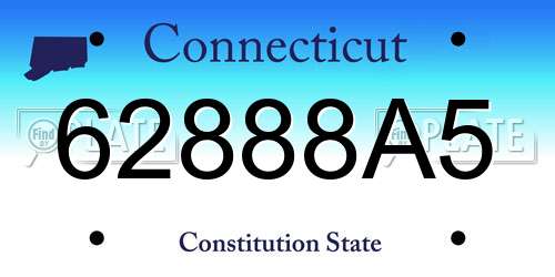 62888A5 Connecticut License Plate