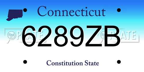 6289ZB Connecticut License Plate