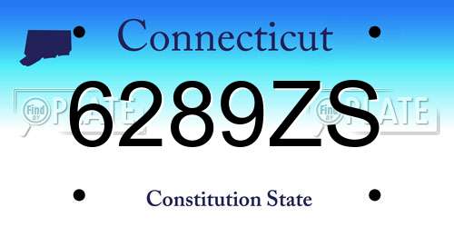 6289ZS Connecticut License Plate