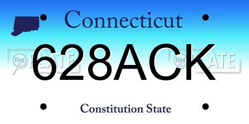 628ACK Connecticut License Plate
