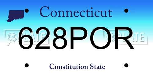 628POR Connecticut License Plate