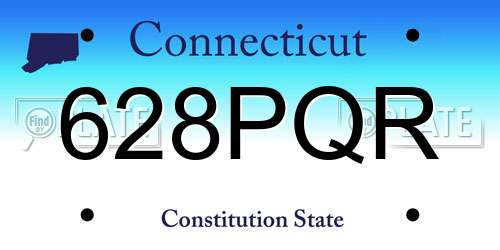 628PQR Connecticut License Plate