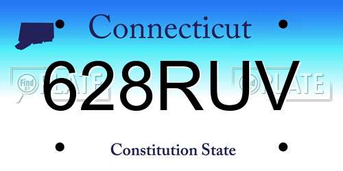 628RUV Connecticut License Plate