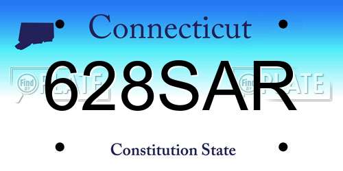 628SAR Connecticut License Plate
