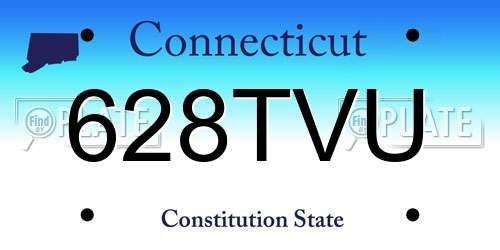 628TVU Connecticut License Plate