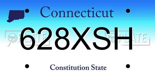 628XSH Connecticut License Plate