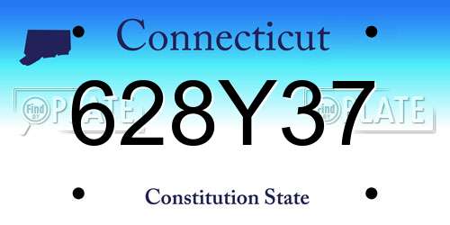 628Y37 Connecticut License Plate