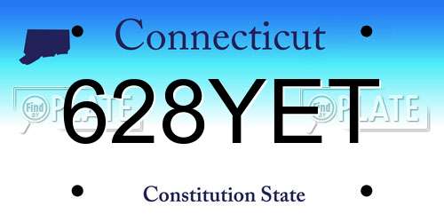 628YET Connecticut License Plate