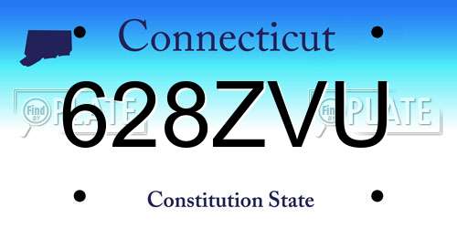 628ZVU Connecticut License Plate