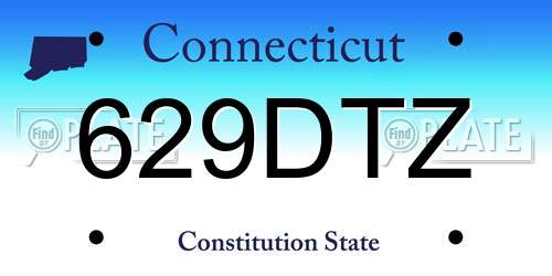 629DTZ Connecticut License Plate