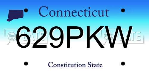 629PKW Connecticut License Plate