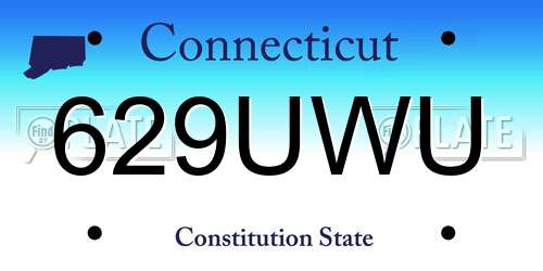 629UWU Connecticut License Plate