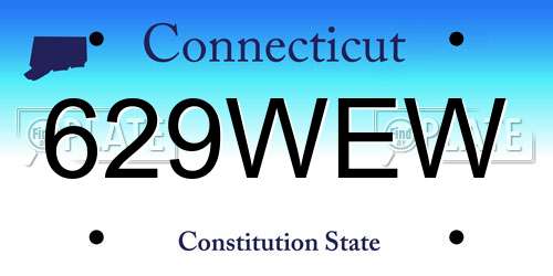 629WEW Connecticut License Plate