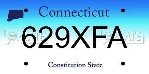 629XFA Connecticut License Plate