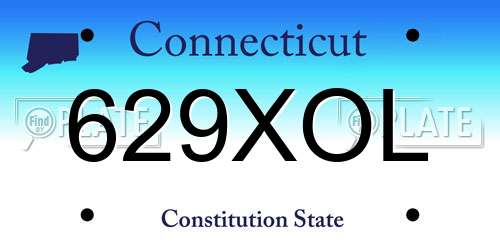 629XOL Connecticut License Plate
