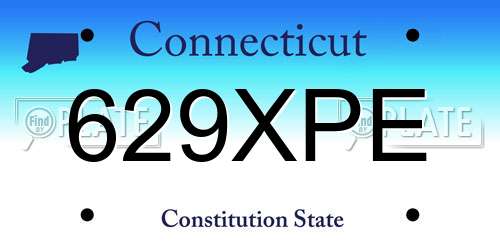 629XPE Connecticut License Plate