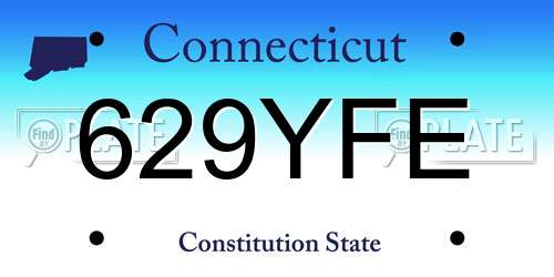 629YFE Connecticut License Plate