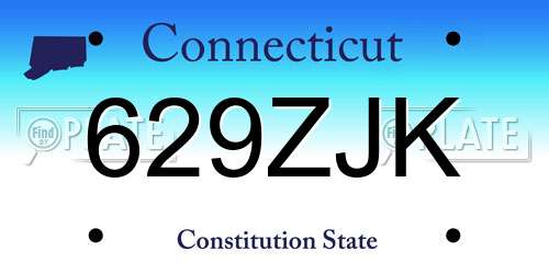 629ZJK Connecticut License Plate
