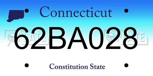 62BA028 Connecticut License Plate