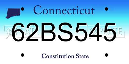 62BS545 Connecticut License Plate