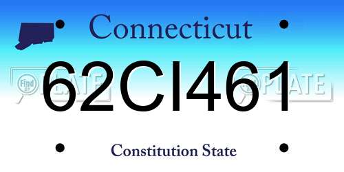 62CI461 Connecticut License Plate