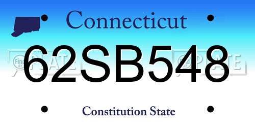 62SB548 Connecticut License Plate