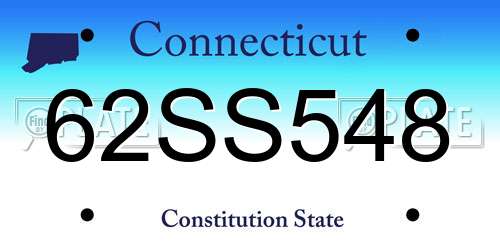 62SS548 Connecticut License Plate