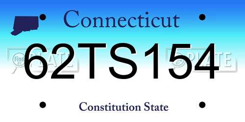 62TS154 Connecticut License Plate