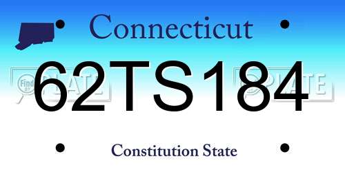 62TS184 Connecticut License Plate