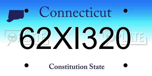 62XI320 Connecticut License Plate
