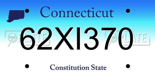 62XI370 Connecticut License Plate