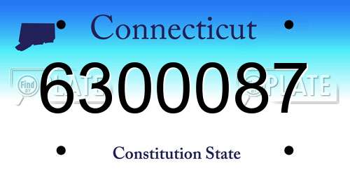 6300087 Connecticut License Plate