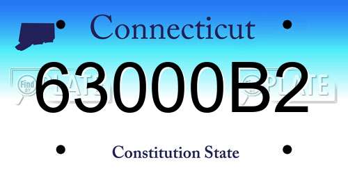63000B2 Connecticut License Plate