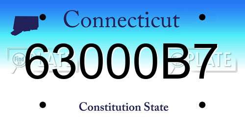 63000B7 Connecticut License Plate