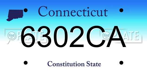 6302CA Connecticut License Plate