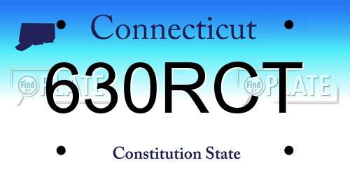 630RCT Connecticut License Plate